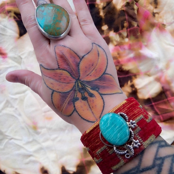 ❤ Artisan Amazonite Gemstone Kilim Cuff Bracelet, Real Silver! - Picture 12 of 13